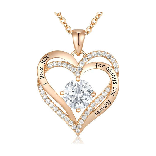 925 Sterling Silver Birthstone Heart Necklace - Personalized Monthly Gemstone Jewelry for Women